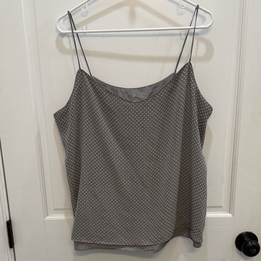 New York & Company Gray Dotted Camisole